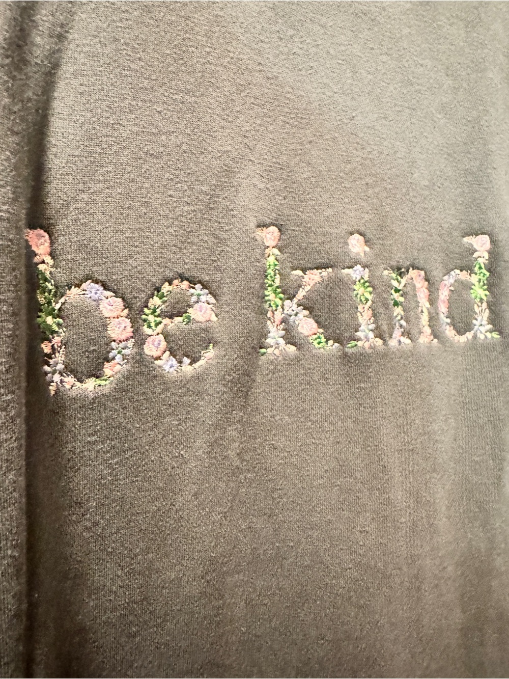 Be Kind Floral Embroidered Crewneck Sweatshirt - Picture 2 of 4